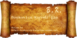 Boskovics Kornélia névjegykártya
