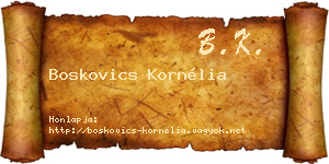 Boskovics Kornélia névjegykártya